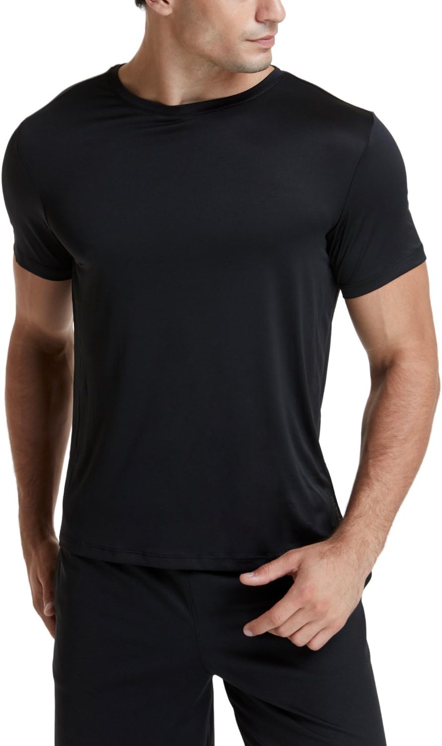 Men Workout Running Shirts, Sun Protection Quick Dry Athletic Shirts, Short Sleeve Gym T-Shirts - Image 2